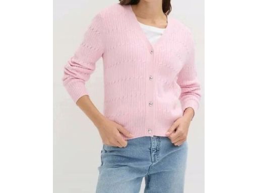 B.P.C sweter różowy z guziczkami seruszkami 48/50.