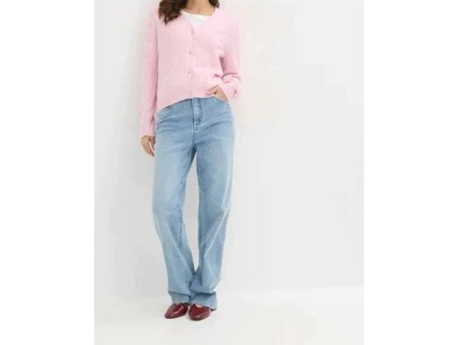B.P.C sweter różowy z guziczkami seruszkami 48/50.