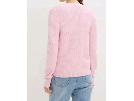 B.P.C sweter różowy z guziczkami seruszkami 48/50.