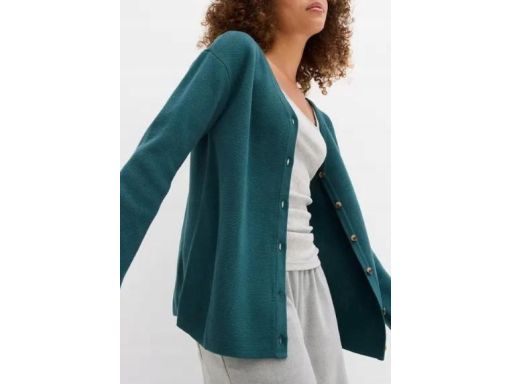 B.P.C sweter rozpinany morski zielony 48/50.