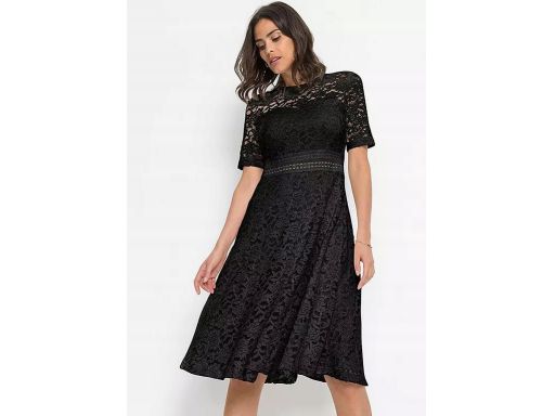 B.P.C sukienka midi czarna koronkowa r.40/42