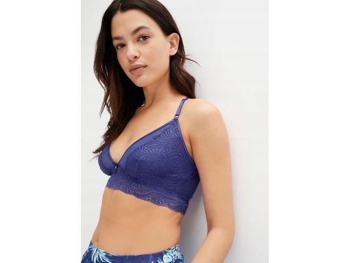 B.P.C koronkowy biustonosz bustier szafirowy ^44/46