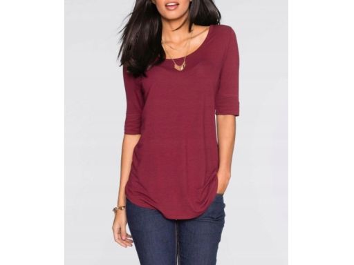 B.P.C t-shirt bordowy z wiskozy 36/38.
