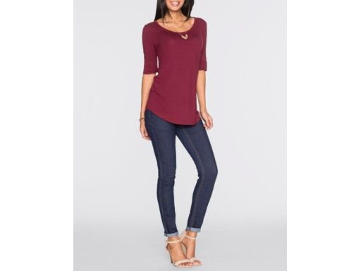 B.P.C t-shirt bordowy z wiskozy 36/38.