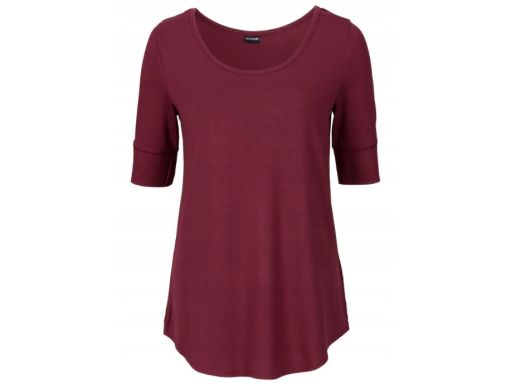B.P.C t-shirt bordowy z wiskozy 36/38.