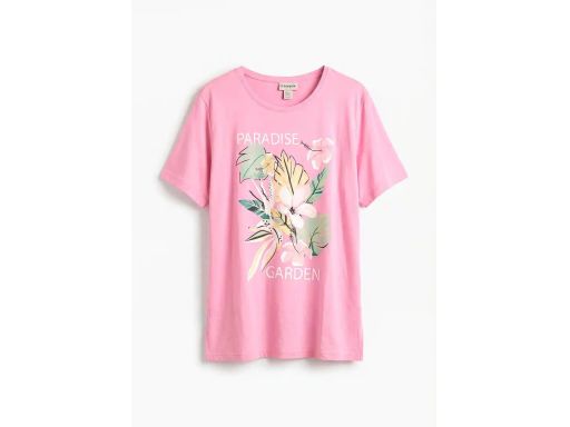 B.P.C różowy t-shirt z nadrukiem r.40/42