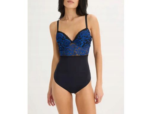 B.P.C body czarne ze stringami usztywniane miseczki koronkowe r.95B