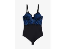 B.P.C body czarne ze stringami usztywniane miseczki koronkowe r.95B