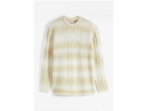 B.P.C sweter ombre z domieszką wełny kremowy 56/58