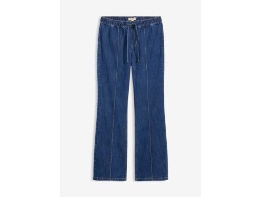 B.P.C spodnie bootcut ciemny jeans z gumką w pasie r.46