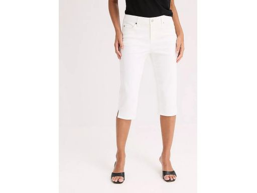 B.P.C jeansowe białe spodnie capri damskie r.52