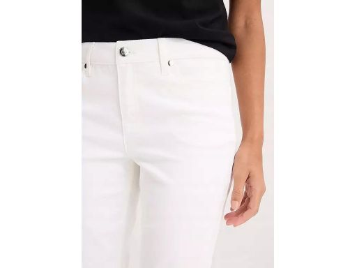 B.P.C jeansowe białe spodnie capri damskie r.52
