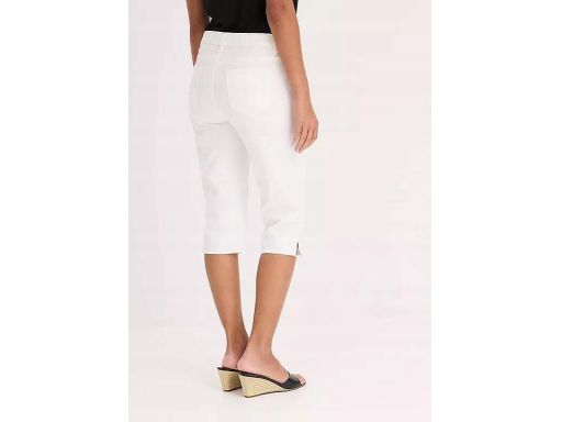 B.P.C jeansowe białe spodnie capri damskie r.52