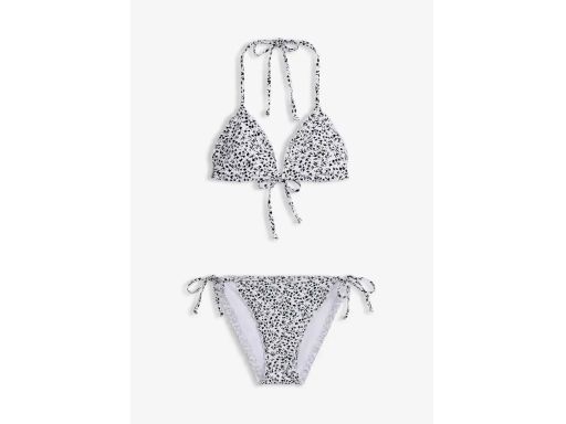 B.P.C bikini z wiązaniem na szyi białe we wzory r.40
