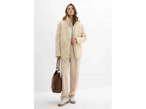 B.P.C kurtka-parka beżowa ze stójką lekko ocieplana 48.