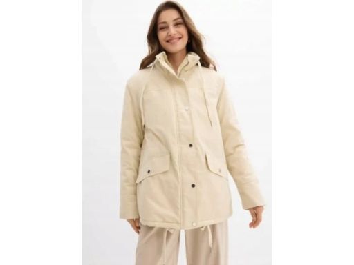 B.P.C kurtka-parka beżowa ze stójką lekko ocieplana 48.