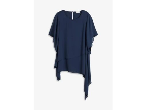 B.P.C bluzka asymetryczna szyfonowa odkryte ramiona granat r.52