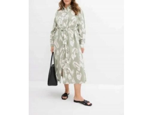 B.P.C sukienka midi szmizjerka we wzory z wiskozy 44.