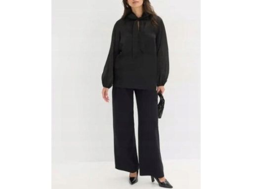 B.P.C bluzka szyfonowa oversize z krawatką czarna 54.