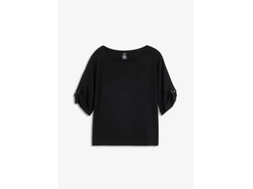 B.P.C t-shirt czarny z podpinanymi rękawami 40/42.