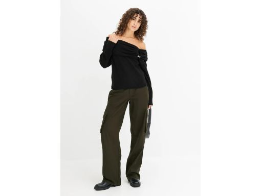 B.P.C sweter czarny z dekoltem carmen 40/42.
