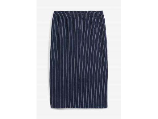 B.P.C lniana midi granatowa w pionowe cienkie paski ^56/58