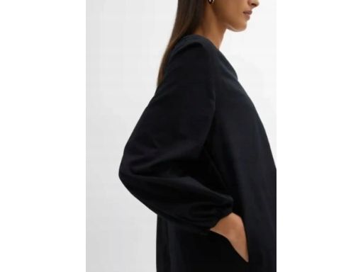 B.P.C czarna sukienka bawełniana kaftanowa midi r.38
