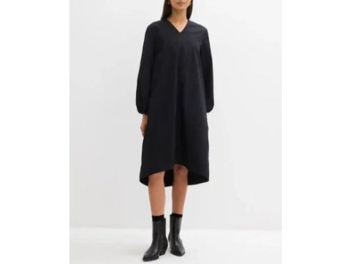 B.P.C czarna sukienka bawełniana kaftanowa midi r.38