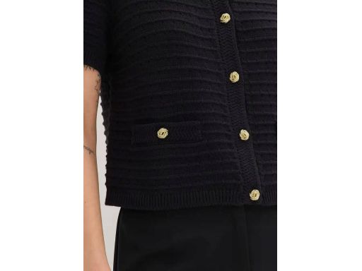 B.P.C sweter czarny ze złotymi guzikami krótki rękaw r.40/42