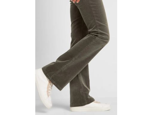 B.P.C spodnie sztruksowe elastyczne khaki bootcut r.44