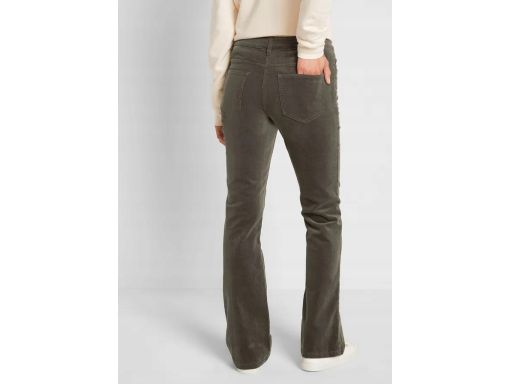 B.P.C spodnie sztruksowe elastyczne khaki bootcut r.44