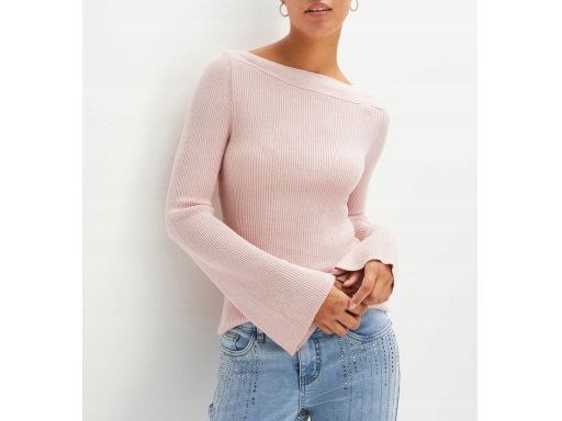 B.P.C sweter różowy z metaliczną nitką 52/54.