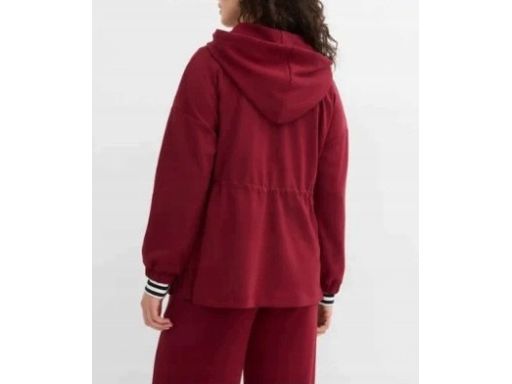 B.P.C bluza z kapturem i wiązaniem w pasie bordowa 40/42.