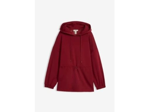 B.P.C bluza z kapturem i wiązaniem w pasie bordowa 40/42.