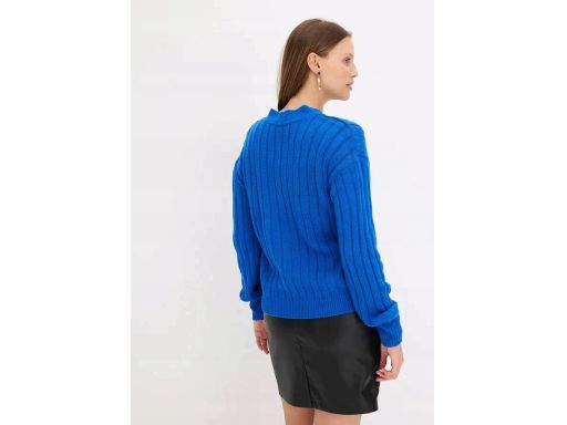 B.P.C niebieski sweter prążowany rozpinany r.36/38