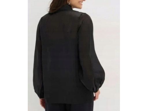 B.P.C bluzka szyfonowa oversize z krawatką czarna r.48