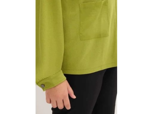 B.P.C damska bluza zielona rozpinana z kołnierzykiem 52/54.