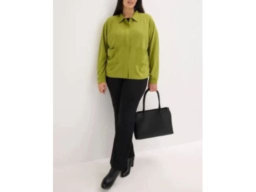 B.P.C damska bluza zielona rozpinana z kołnierzykiem 52/54.