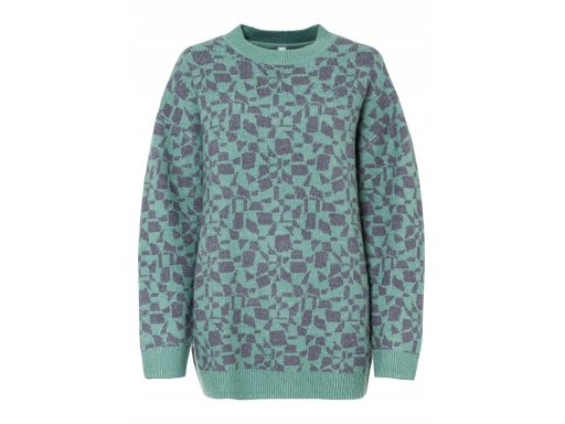 B.P.C sweter damski szałwiowy we wzory 40/42.