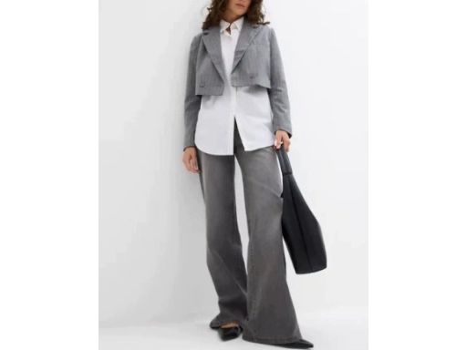 B.P.C marynarka żakiet krótki szary w paseczki 50.