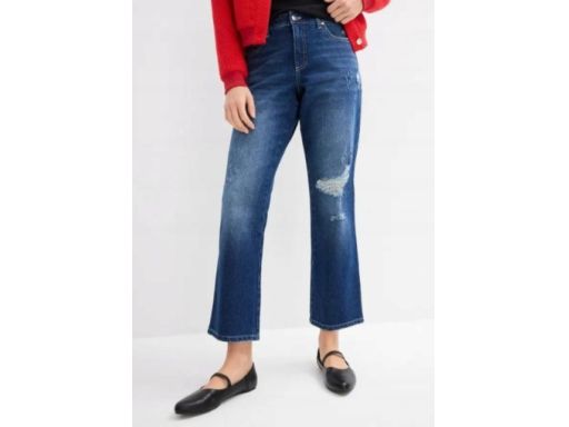 B.P.C jeansy 7/8 damskie z dziurami modne 48.