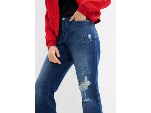 B.P.C jeansy 7/8 damskie z dziurami modne 48.