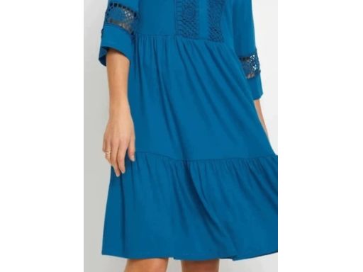 B.P.C sukienka niebieska z koronką boho 44/46.