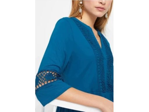B.P.C sukienka niebieska z koronką boho 44/46.