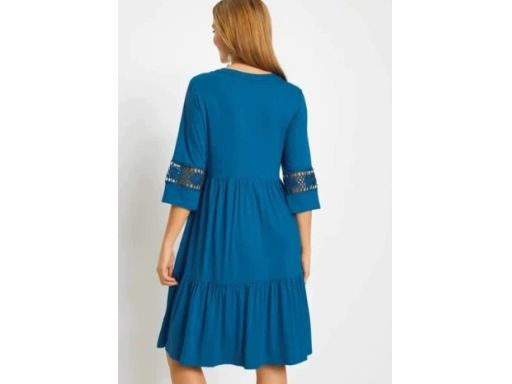 B.P.C sukienka niebieska z koronką boho 44/46.