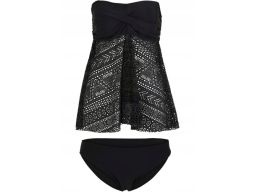 B.P.C czarne tankini zwiewne ażurowe r.36