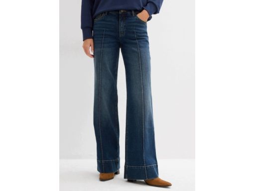 B.P.C jeansy wide leg z zaszytym kantem damskie 42.