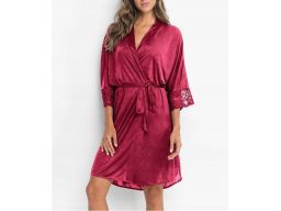 B.P.C kimono bordowe szlafrok sexi ^32/34