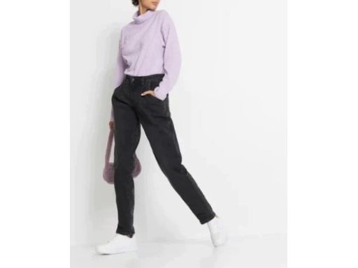B.P.C spodnie barrel jeansowe czarne damskie 50.