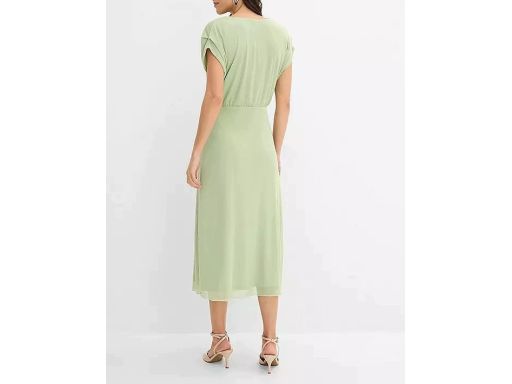 B.P.C sukienka siateczkowa midi pistacjowa r.48/50